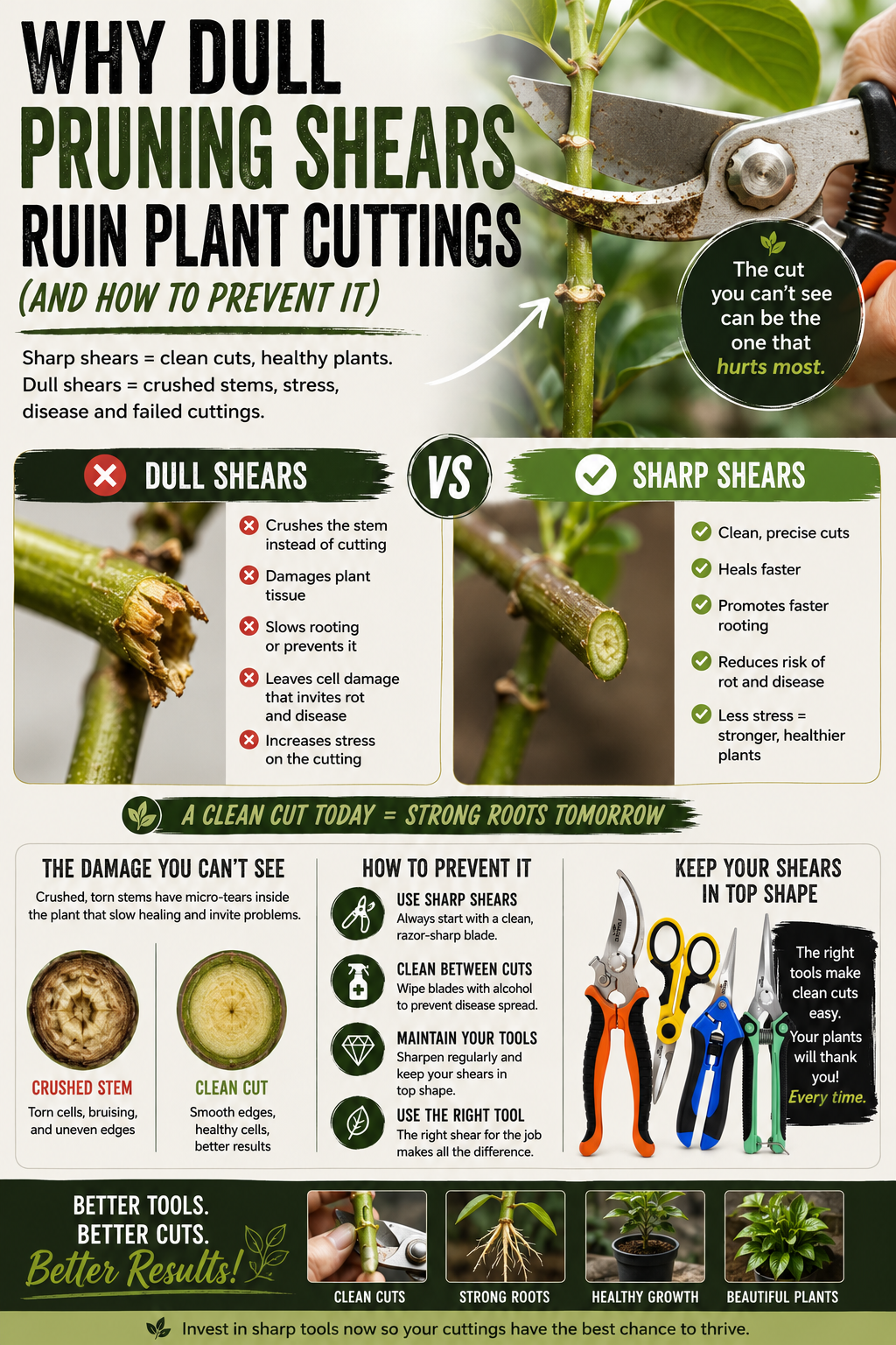 Why Dull Pruning Shears Ruin Plant Cuttings (And How to Prevent It)