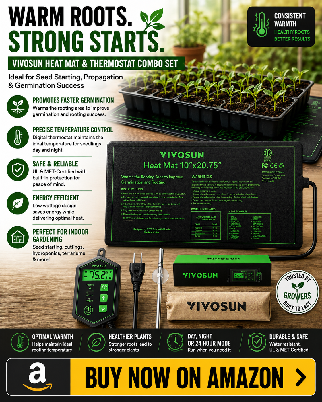 Warm roots strong start heat mat