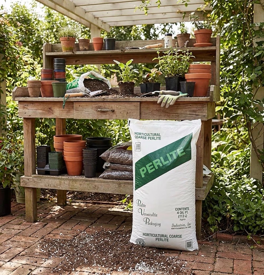 Perlite in garden setting