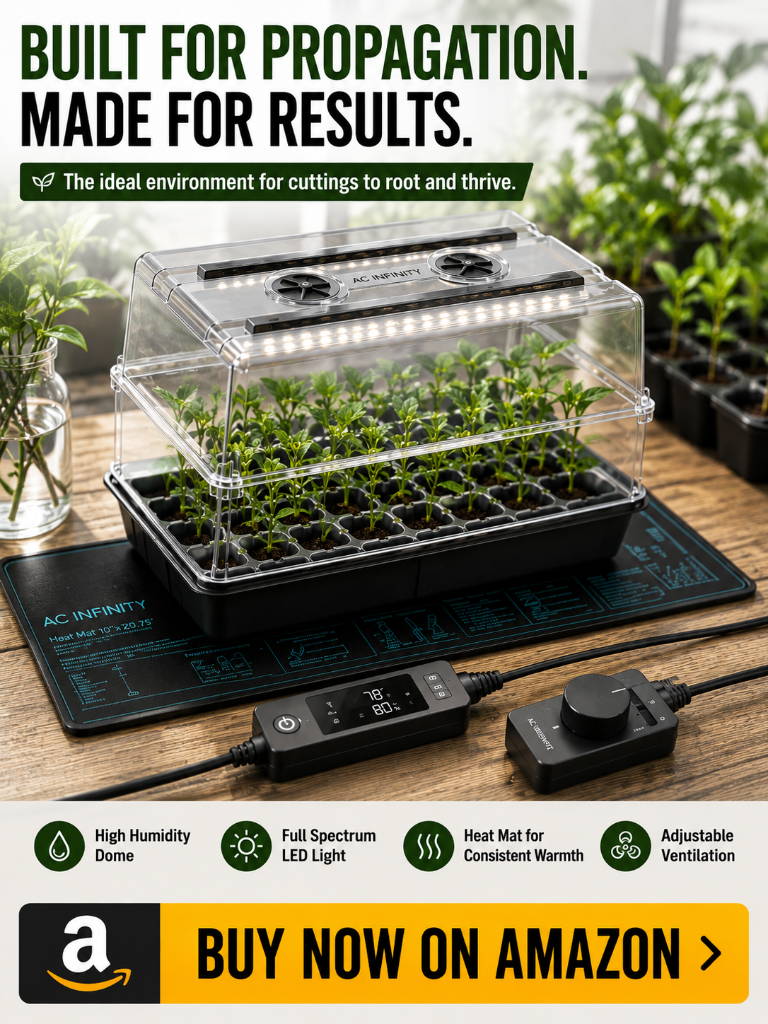 AC Infinity Heavy-Duty Humidity Dome Germination Kit.