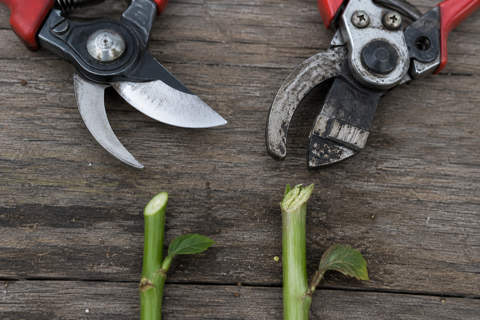 Difference between bypass pruning shears and anvil pruning shears for plants 